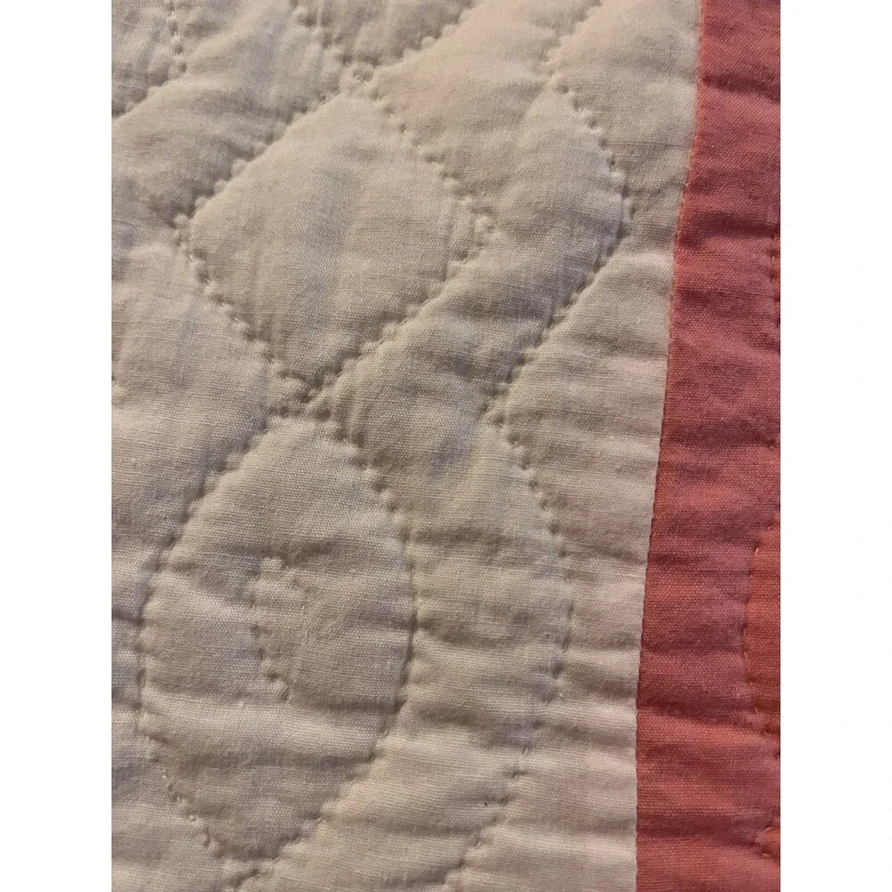 Vintage Hand Sewn Appliqué Quilt Rose Flowers 80x96” Not Used, Not Washed